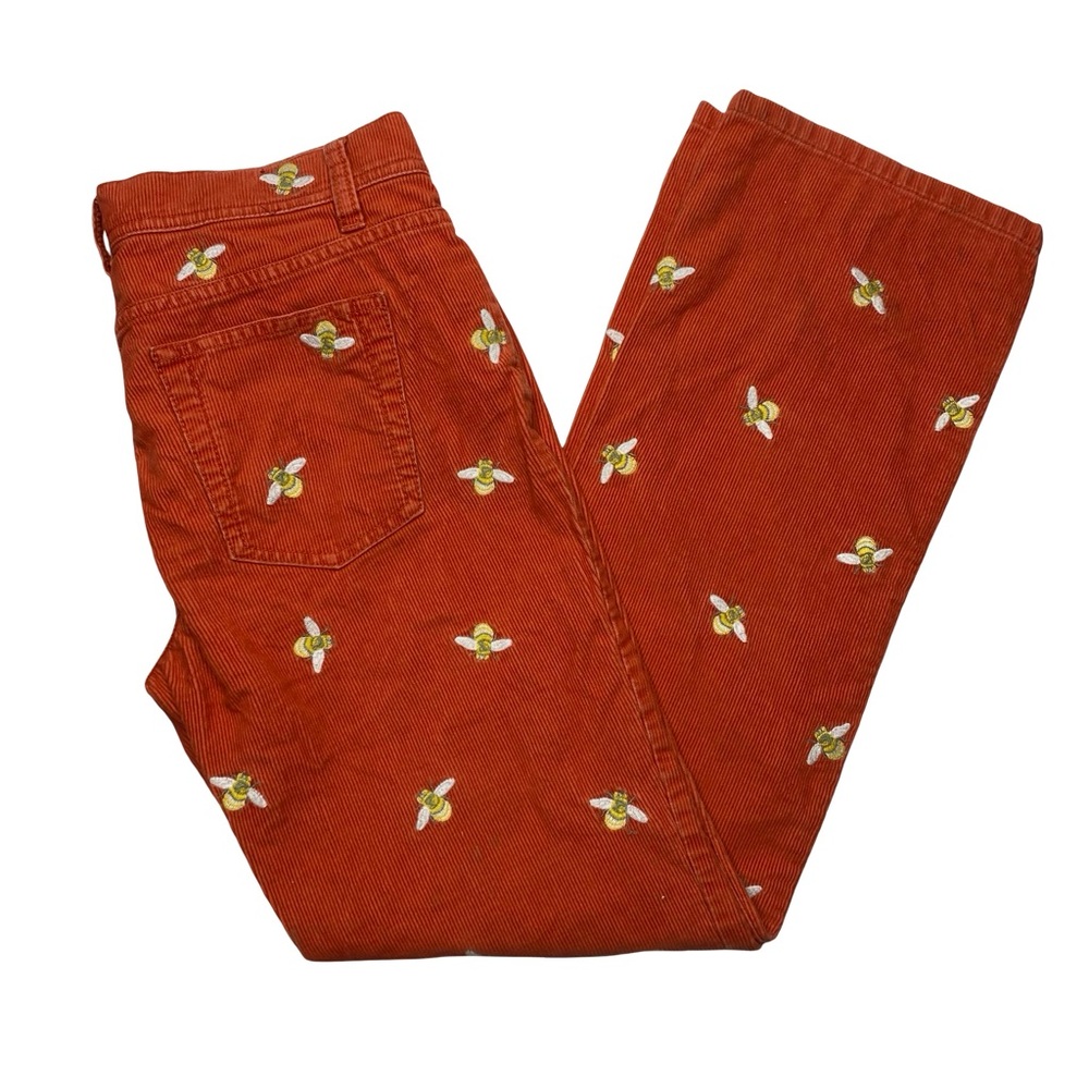 Women’s J Crew corduroy bee embroidered pants - size‎ PETITE 2 P2